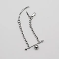 Armband stål, skivstång med spikes och boll - 16+4 cm