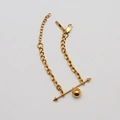 Armband guldpläterat stål, skivstång, boll - 16+4 cm
