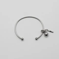 Armband i stål, bangle med boll - 2,5 x 66,5 mm