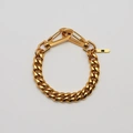 Armband i guldpläterat stål, pansarlänk med hake - 10 mm x 20 cm