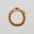 Armband i guldpläterat stål, pansarlänk med hake - 10 mm x 20 cm
