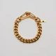 Armband i guldpläterat stål, pansarlänk med hake - 10 mm x 20 cm