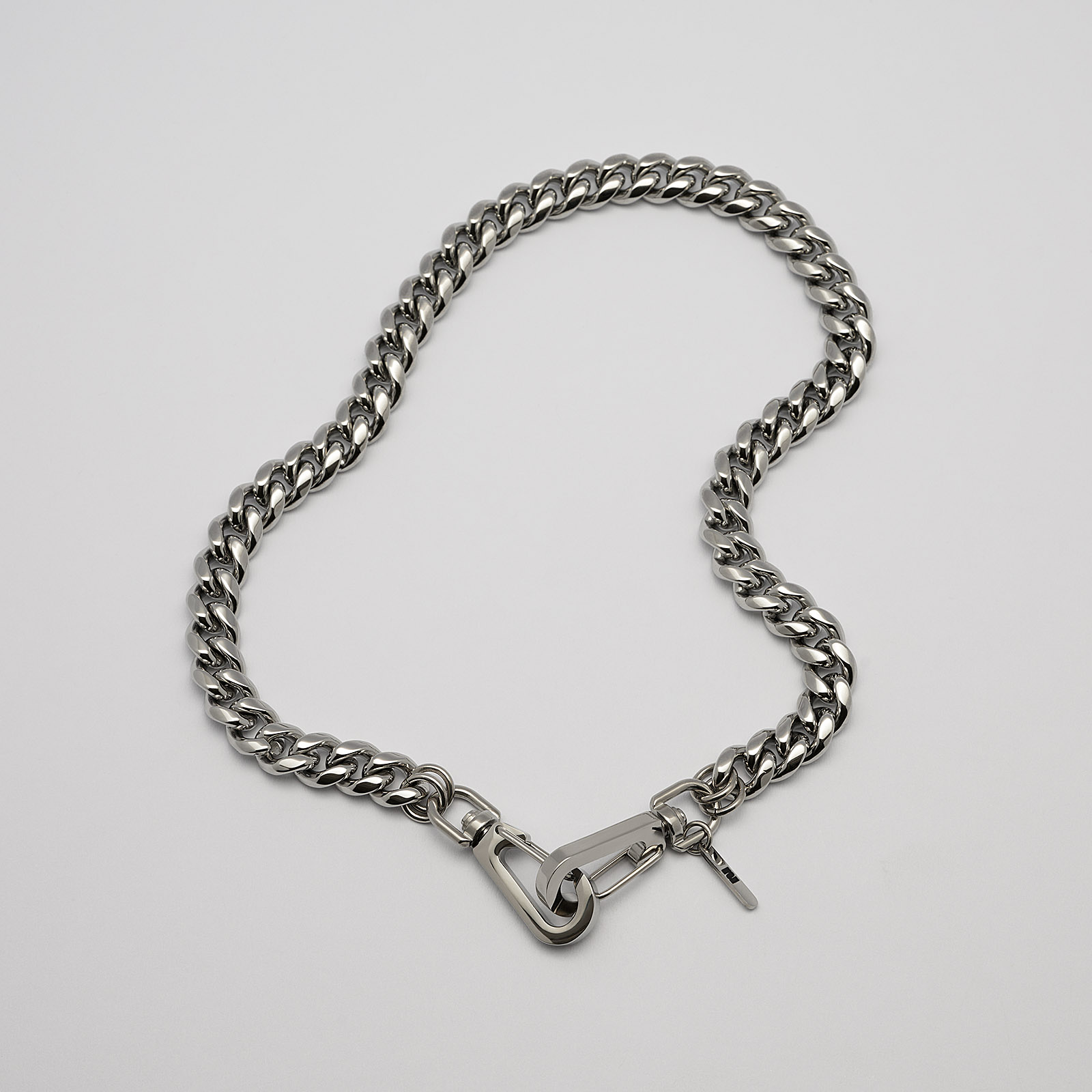 Halsband i stål, pansarlänk med hake - 10 mm x 43 cm