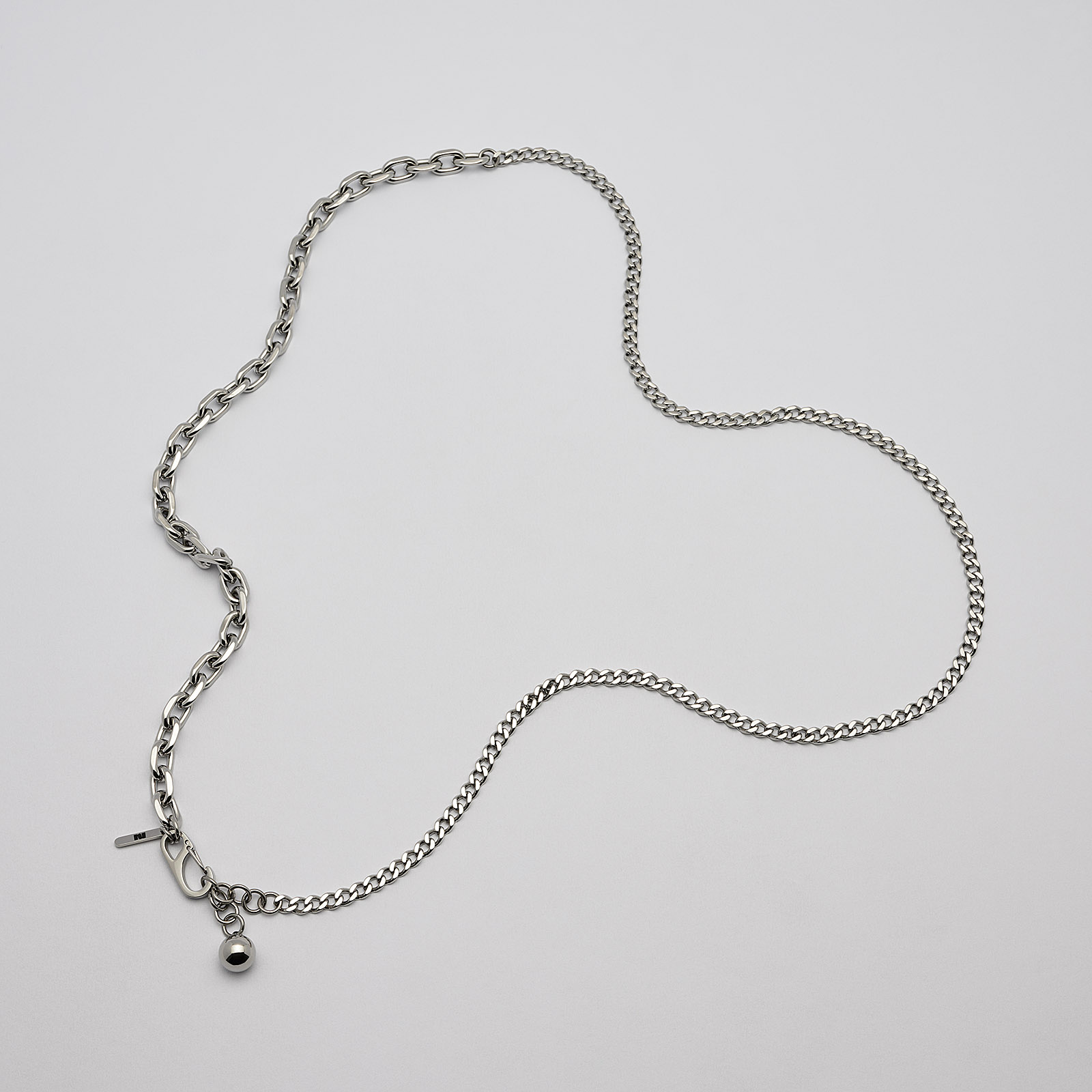 Halsband i stål, kombinerad kedja - 5/8 mm x 82+4 cm