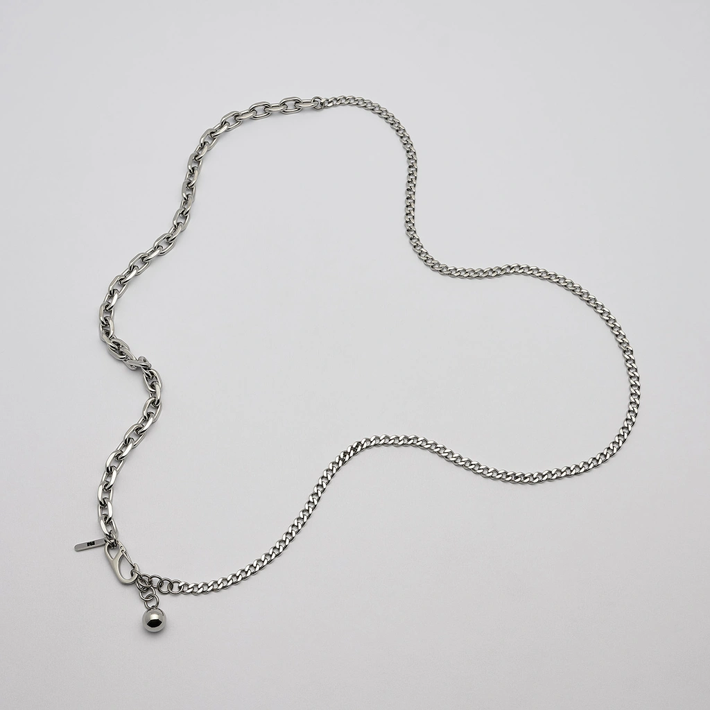 Halsband i stål, kombinerad kedja - 5/8 mm x 82+4 cm