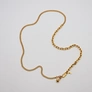Halsband i guldpläterat stål, ankare/pansar - 82+4 cm