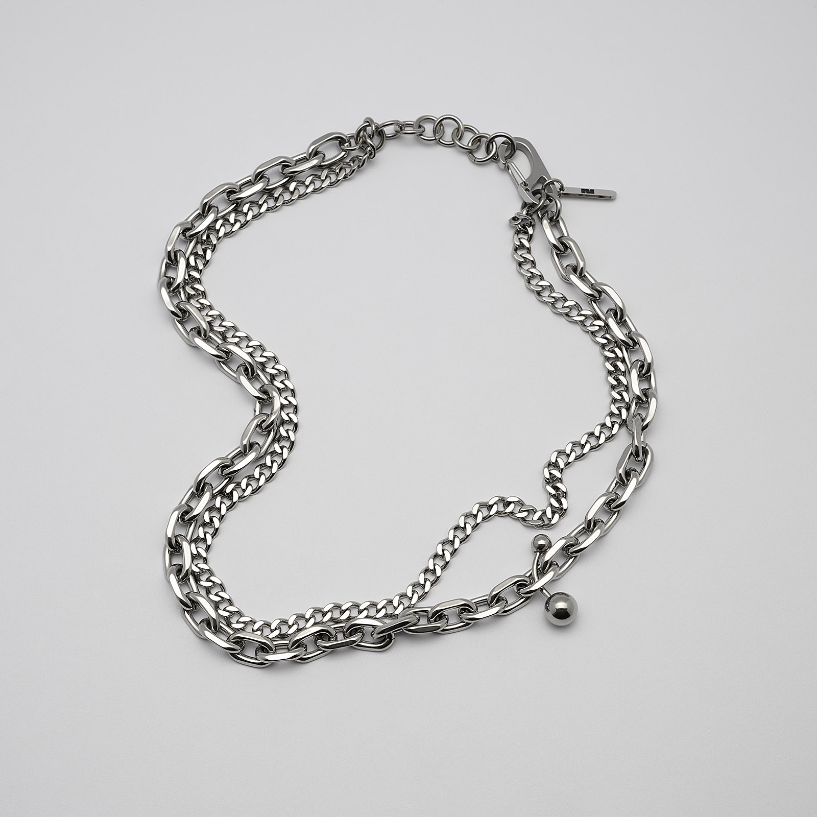 Halsband i guldpläterat stål, ankare/pansar - 82+4 cm