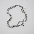 Halsband i guldpläterat stål, ankare/pansar - 82+4 cm