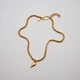 Halsband i guldpläterat stål, kedja hjärta - 5 mm x 40+5 cm