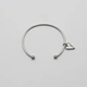 Armband i stål, bangle med hjärta - 2,5 mm x 66,5 mm