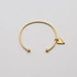 Armband i guldpläterat stål, bangle hjärta - 66,5 mm