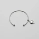 Armband i stål, bangle med klöver - 2,5 mm x 66,5 mm