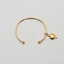 Armband i guldpläterat stål, bangle klöver - 66,5 mm