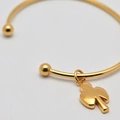 Armband i guldpläterat stål, bangle klöver - 66,5 mm