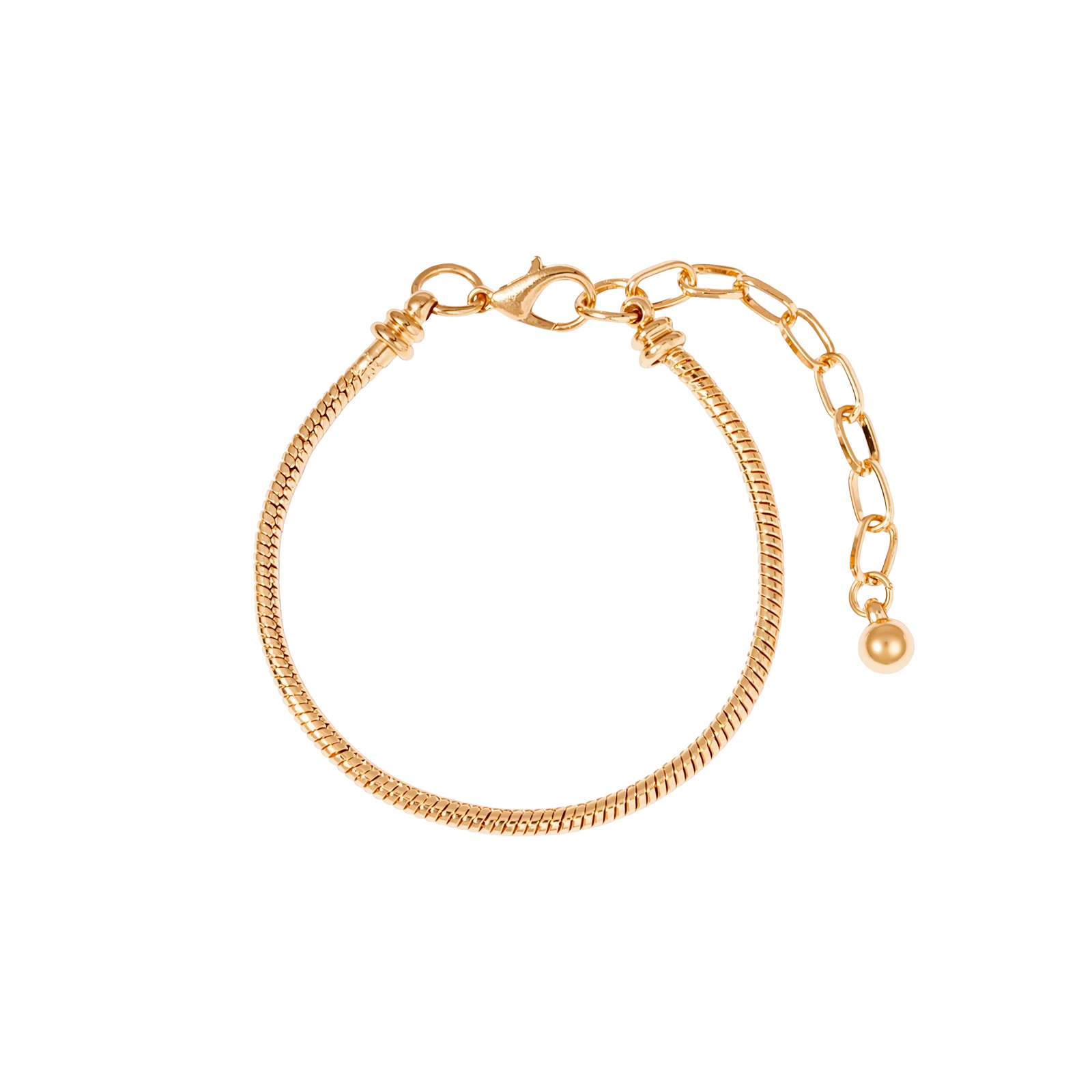 Guldfärgat armband för dam, ormlänk för berlocker