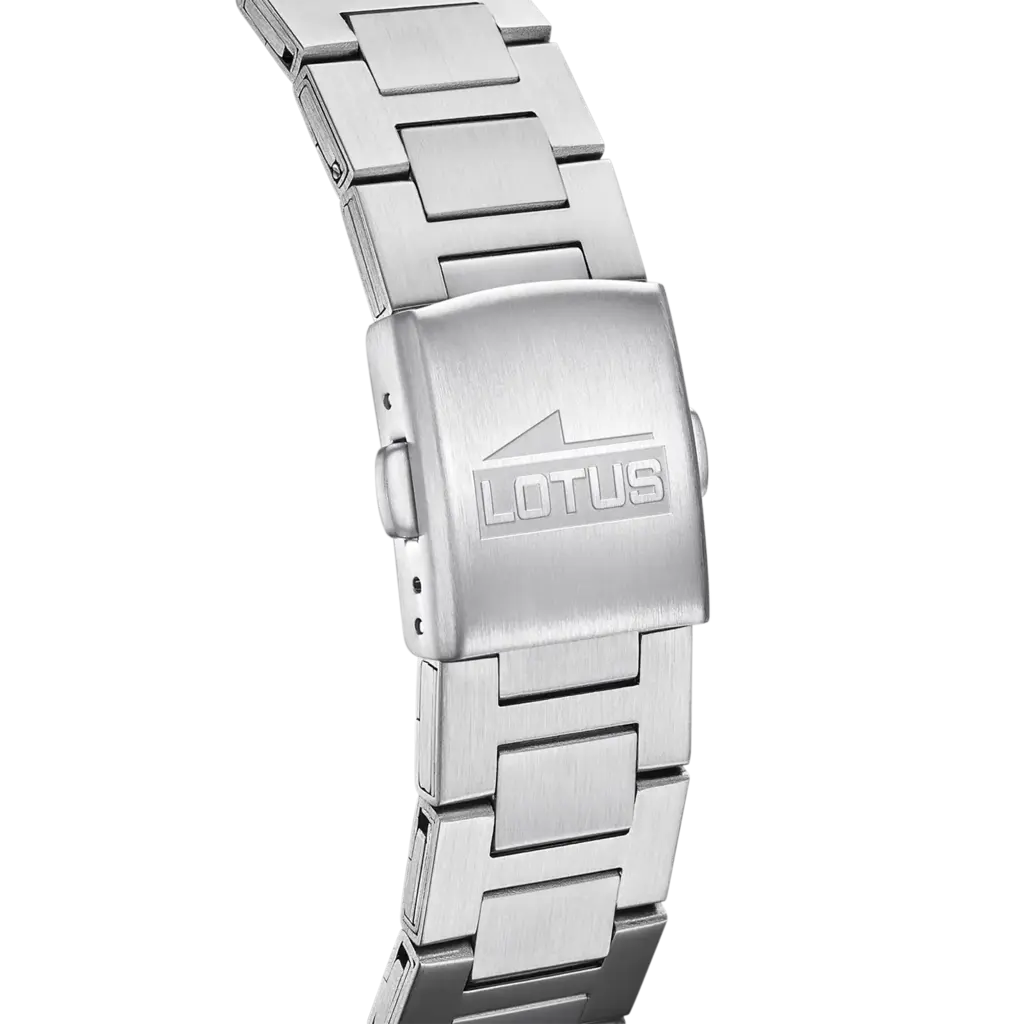Lotus herrklocka -  metallband, datum, stål/blå, 40 mm