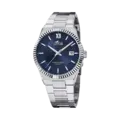 Lotus herrklocka -  metallband, datum, stål/blå, 40 mm