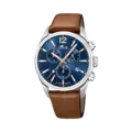 Lotus herrklocka - kronograf, läder/blå, 42 mm