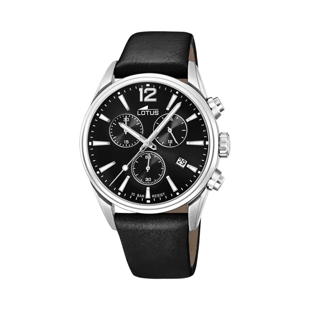 Lotus herrklocka - kronograf, läder/svart, 42 mm
