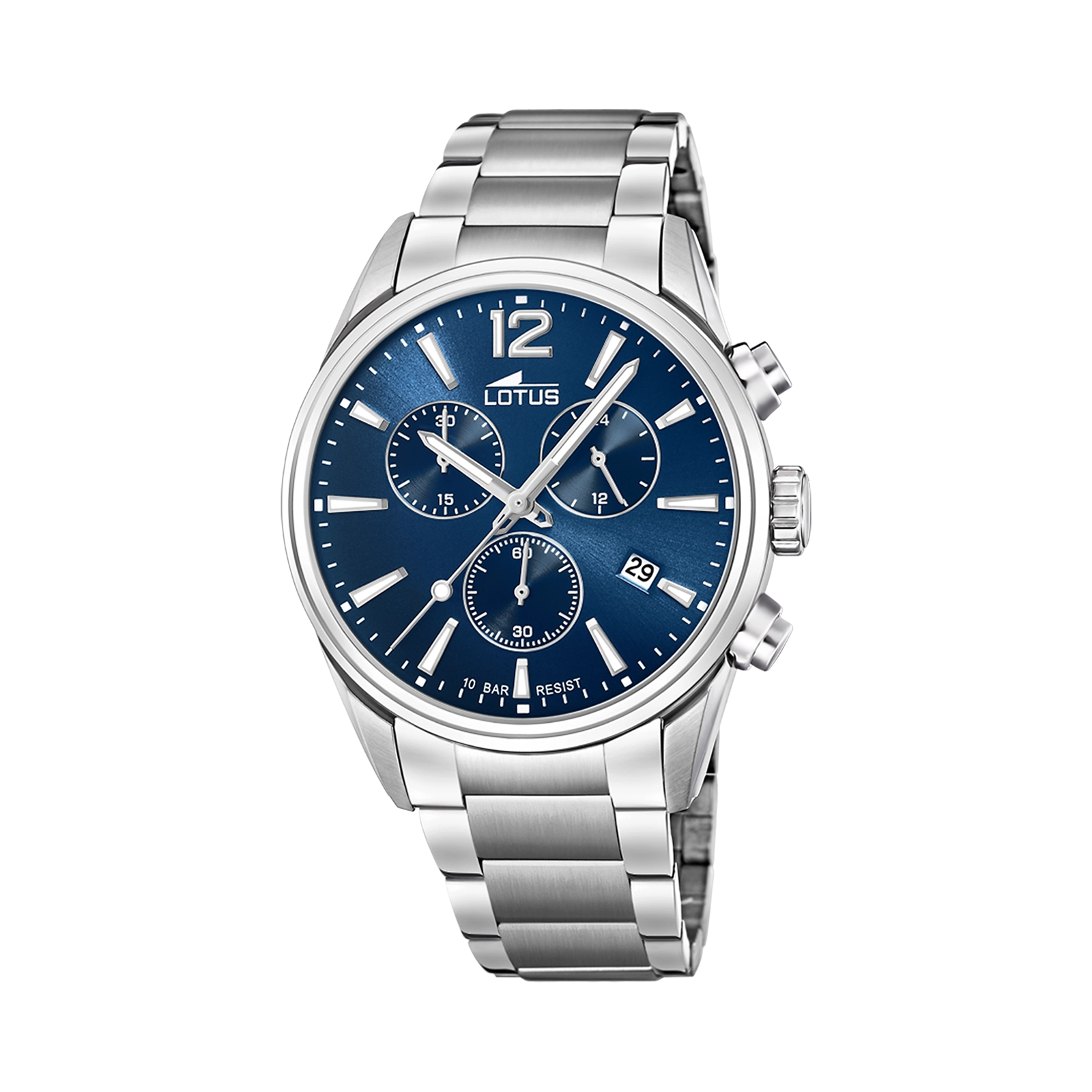 Lotus herrklocka - kronograf, stål/blå, 42 mm