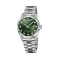Lotus herrklocka -  dag/datum, stål/grön, stenar, 41,5 mm