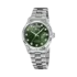 Lotus herrklocka -  dag/datum, stål/grön, stenar, 41,5 mm