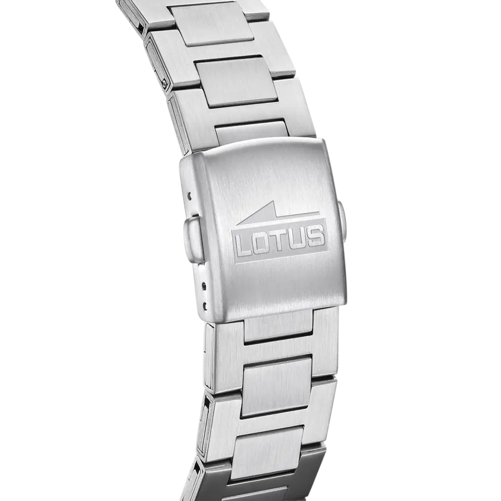 Lotus herrklocka -  metallband, datum, stål/vit, 40 mm