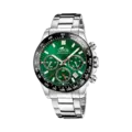 Lotus herrklocka - datum, kronograf, stål/grön, 43,5 mm
