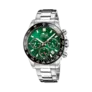 Lotus herrklocka - datum, kronograf, stål/grön, 43,5 mm