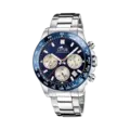 Lotus herrklocka - datum, kronograf, stål/blå, 43,5 mm