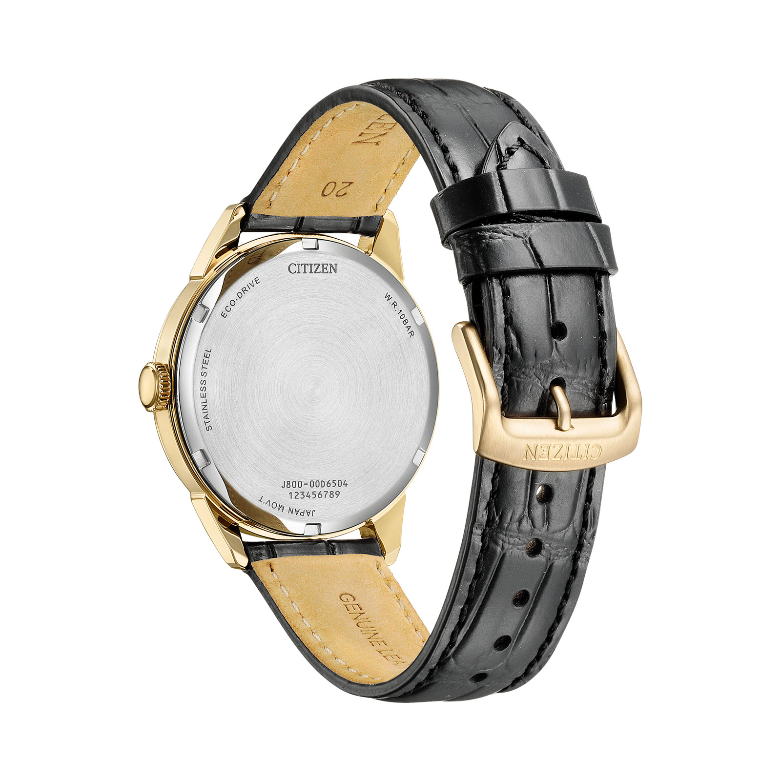 Citizen Eco-Drive Vit/Brun, Läderband - AW0153-04A