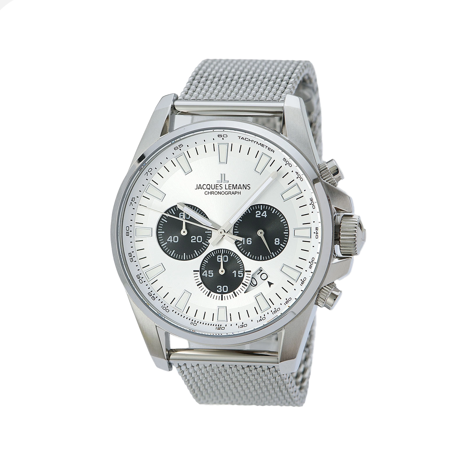 Jacques Lemans Liverpool herrklocka - set vit/stål, 44 mm
