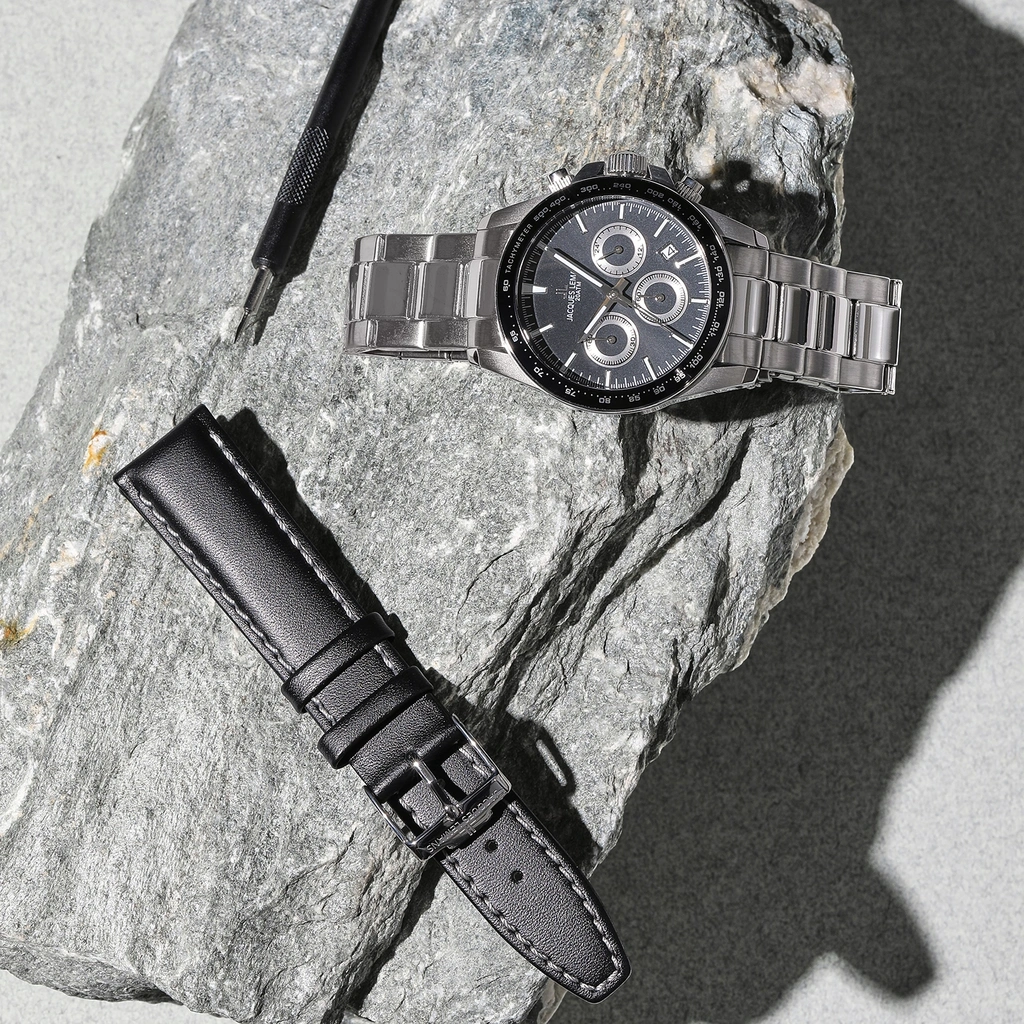 Jacques Lemans Liverpool - klockset herr, stål/svart, 41 mm