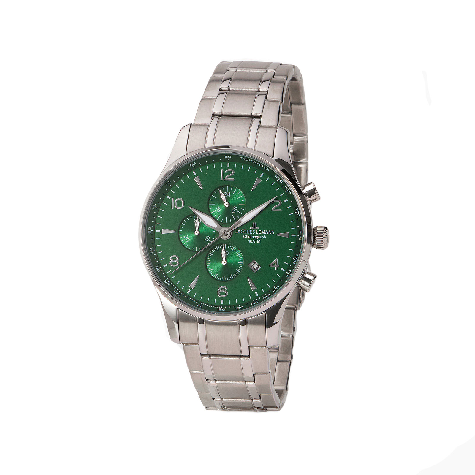 Jacques Lemans London herr, stål/grön 44 mm - 1-1844ZN