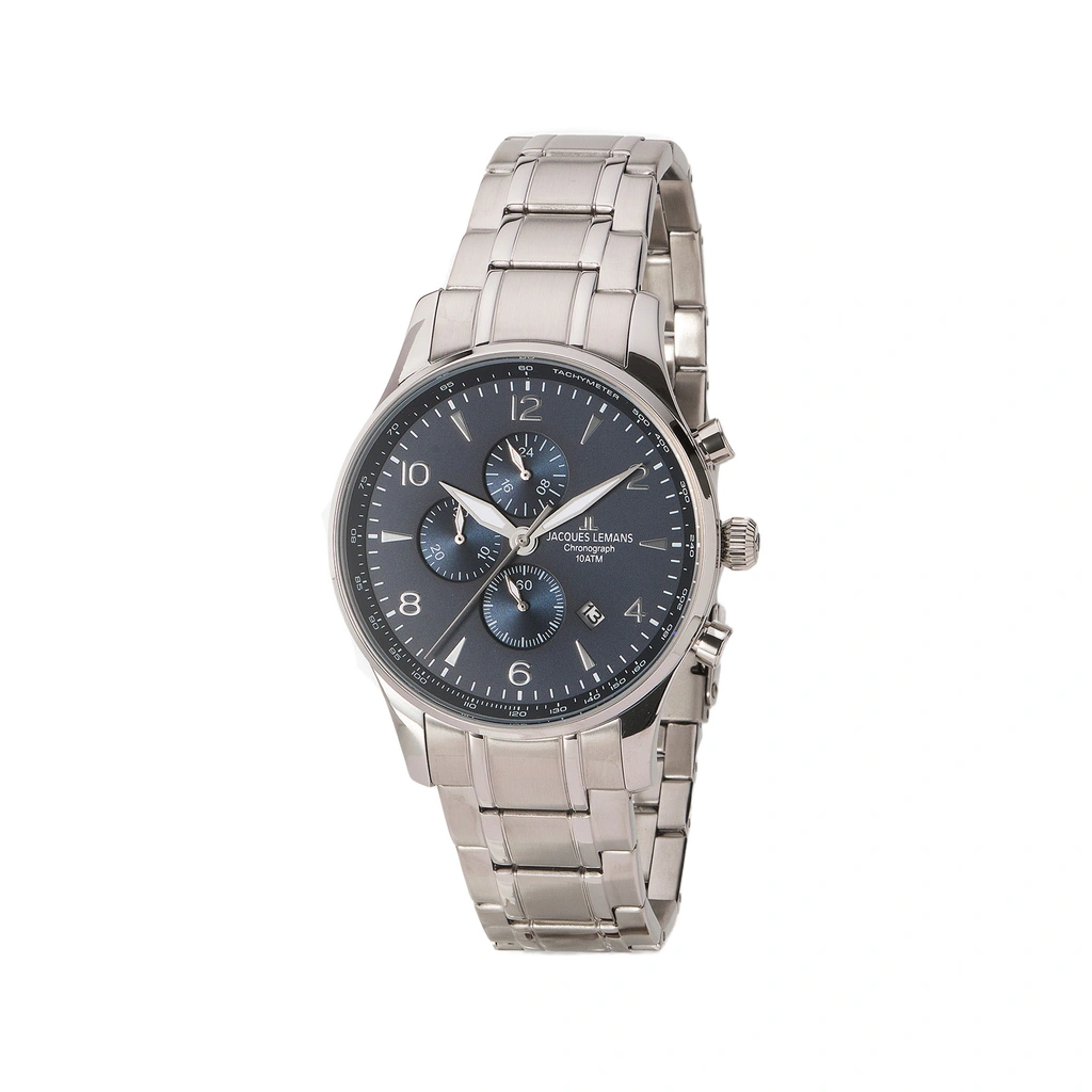 Jacques Lemans London herr, stål/blå 44 mm - 1-1844ZG