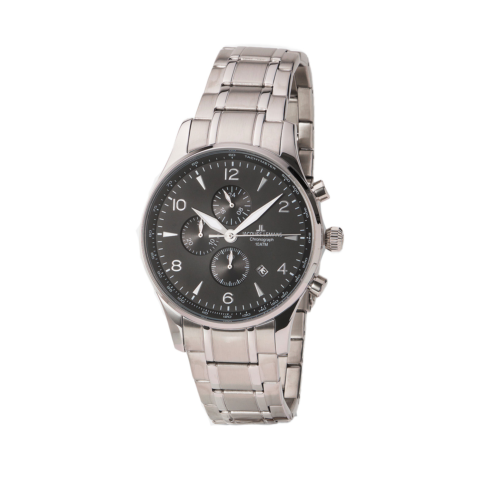 Jacques Lemans London herr, stål/svart 44 mm - 1-1844ZE
