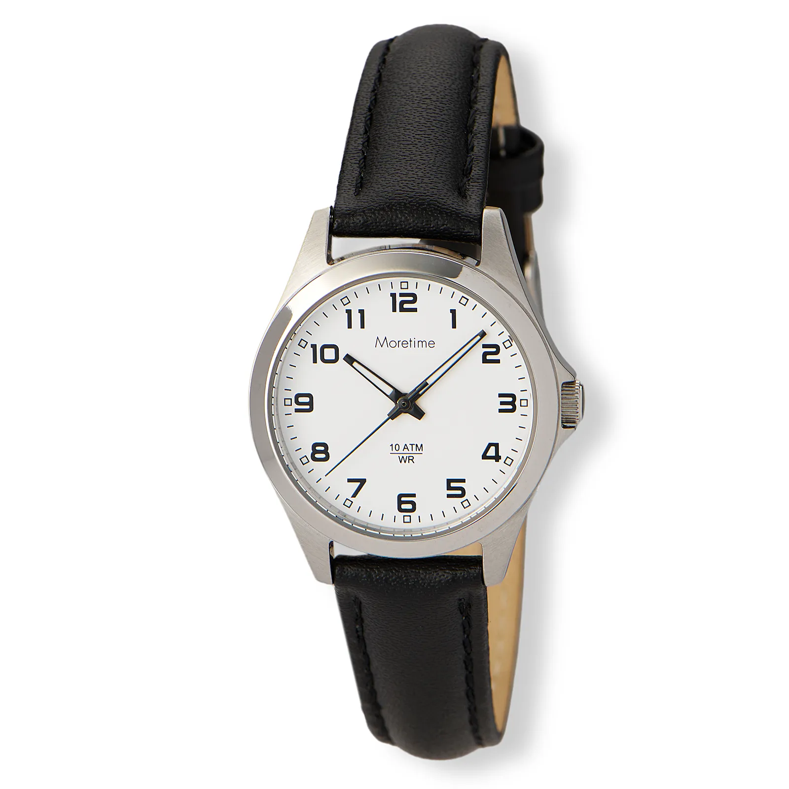Moretime dam vit/stål, svart band - M52844-122