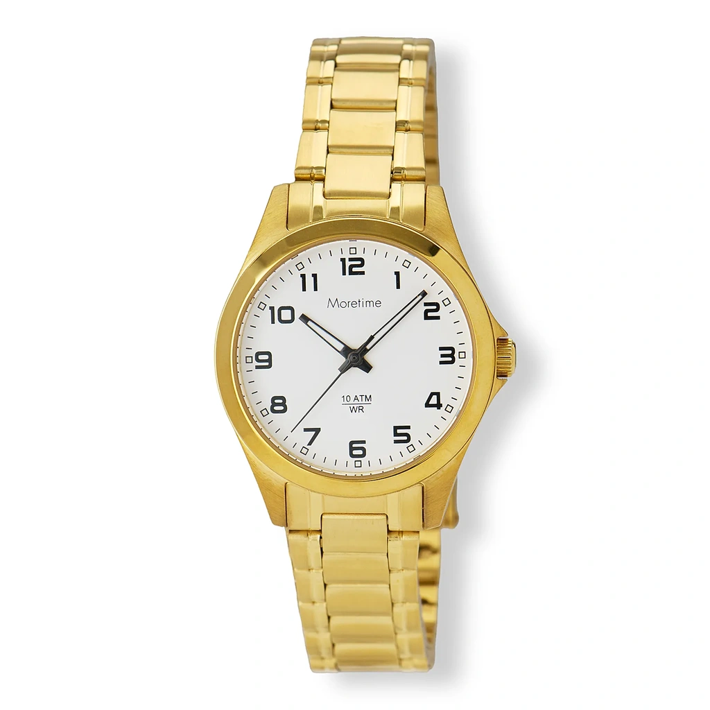 Moretime dam vit/guld, metallband - M58428-127