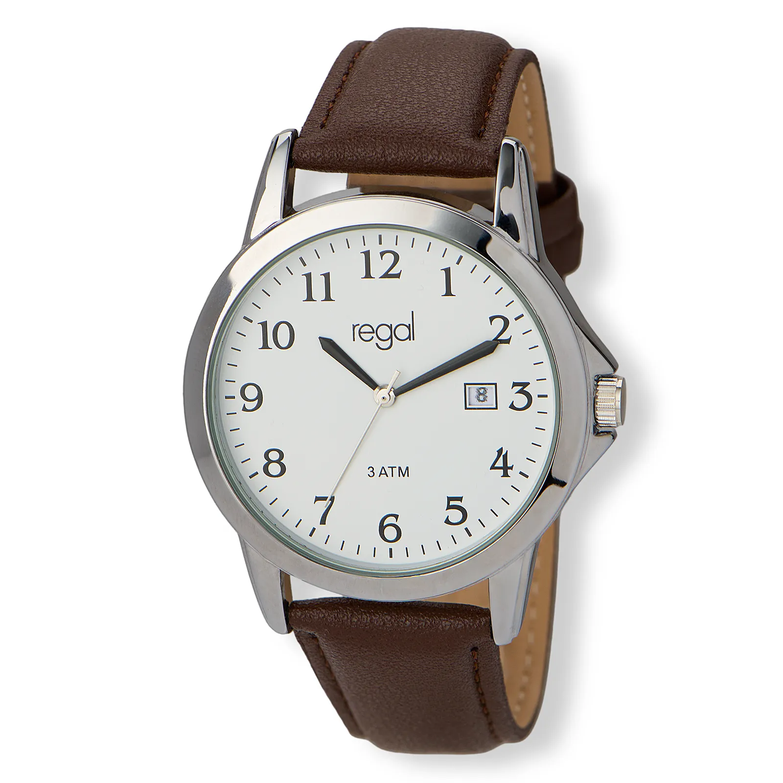 Regal herr vit/silver, brunt band - R26991-116