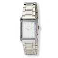 Regal rektangulär dam vit/silver, metallband - R89314-132