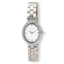 Regal oval dam vit/silver, metallband - R89364-132