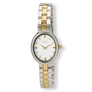 Regal oval dam vit/bicolor, metallband - R89366-132