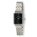 Regal rektangulär dam svart/silver, metallband - R89914-232