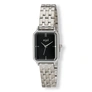 Regal rektangulär dam svart/silver, metallband - R89914-232