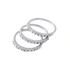 Silverfärgade ringar, 3-pack med glasstenar - Stl 18