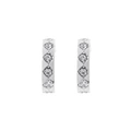 Silverfärgade örhängen, C-hoops med glasstenar - 0,4x1,2 cm