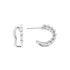 Silverfärgade örhängen, vågiga C-hoops med pärlor - 1,7 cm