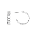 Silverfärgade örhängen, kedjeformade C-hoops - 0,5x2 cm