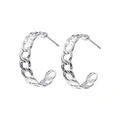 Silverfärgade örhängen, kedjeformade C-hoops - 0,5x2 cm