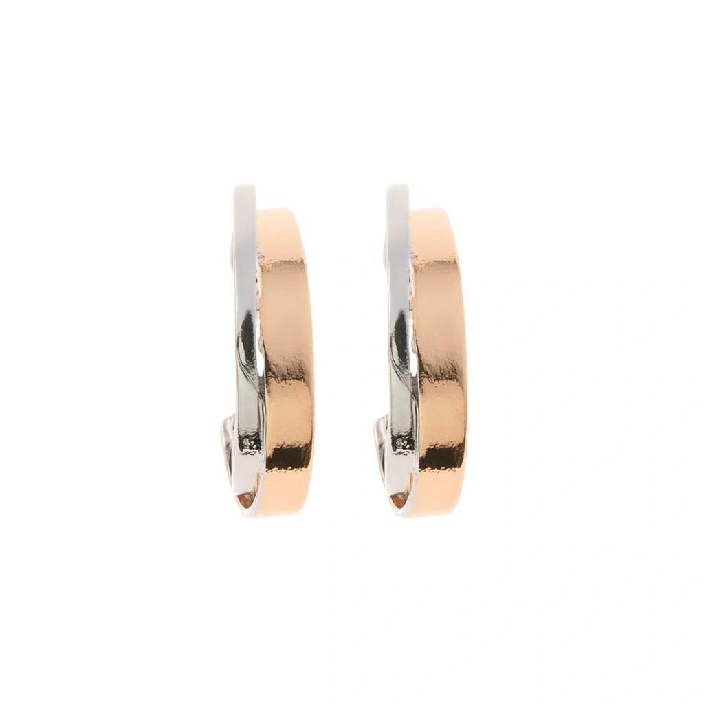 Bicolorfärgade örhängen, dubbla hoops - 0,7x1,8 cm